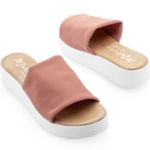 Matisse Paradise Womens Y2K 90s Platform Sandal Light Pink Leather 8